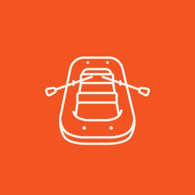 Şişirilebilir tekne çizgisi simgesi.