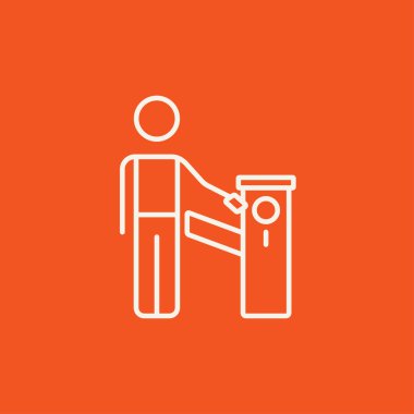 Adam araba bariyer satırı simgesi.