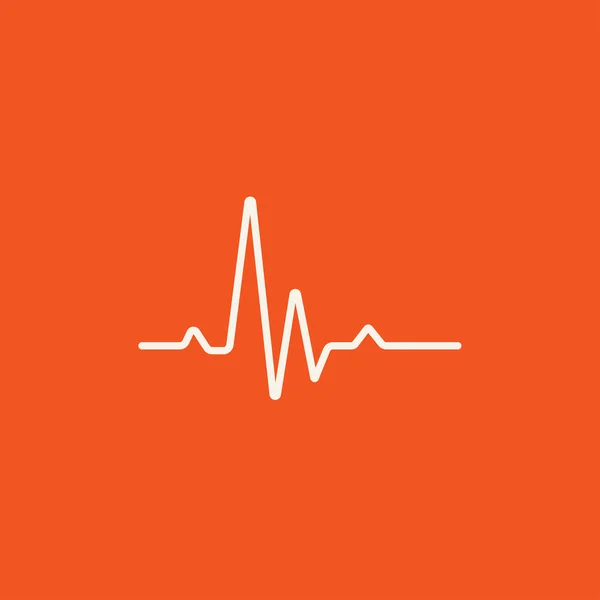 Ícone de linha de cardiograma de batimento cardíaco . — Vetor de Stock