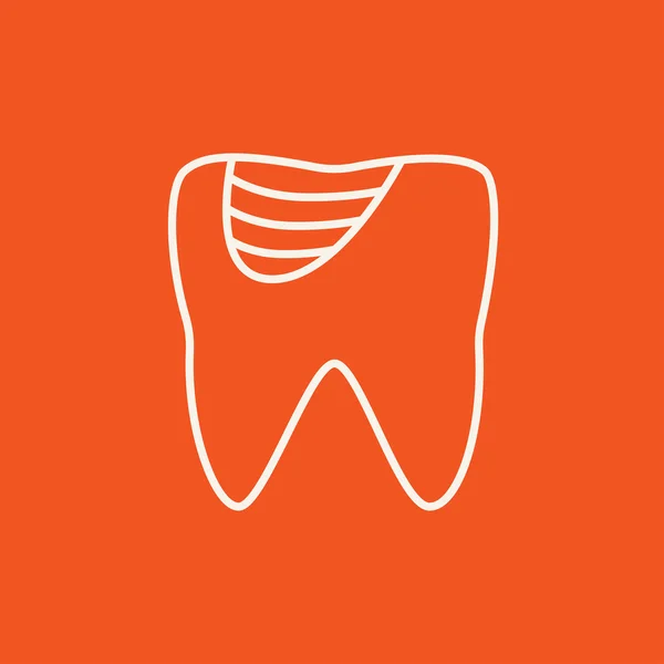 Tooth decay line icon. — Stock Vector