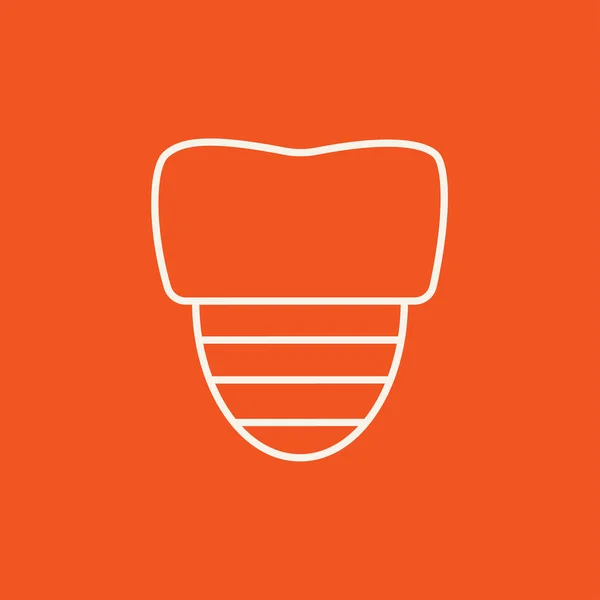 Піктограма лінії імплантації зубів . — стоковий вектор
