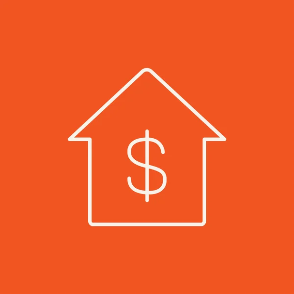 House with dollar symbol line icon. — Stock Vector