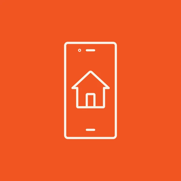 Immobiliensuche auf mobile Gerätesymbol. — Stockvektor