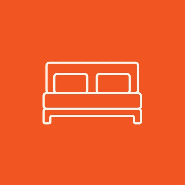 Icono cama doble línea. — Vector de stock