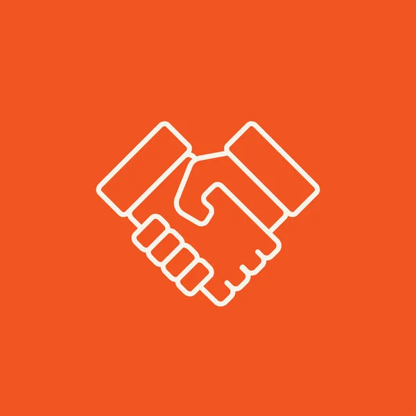 Handshake e ícone de linha de transação imobiliária de sucesso . —  Vetores de Stock
