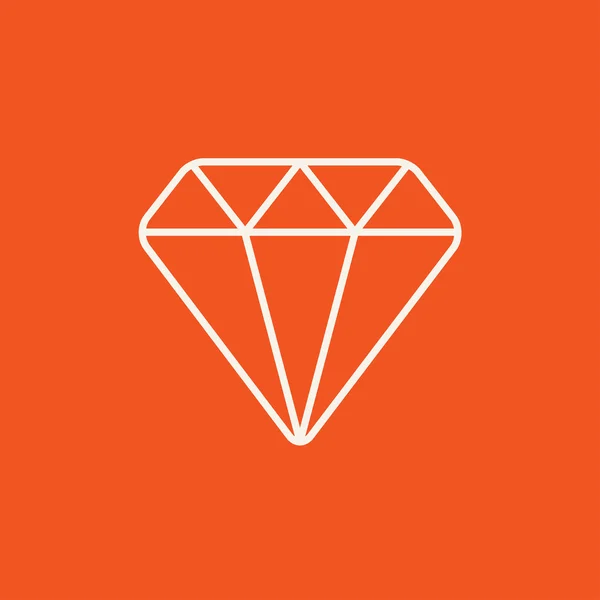 Diamond line ikonen. — Stock vektor