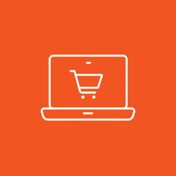 Icona della linea di shopping online. — Vettoriale Stock