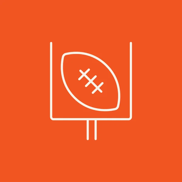 Porte et balle pour icône de ligne de rugby . — Image vectorielle