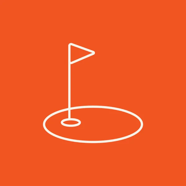 Golfloch mit Flaggenzeilen-Symbol. — Stockvektor