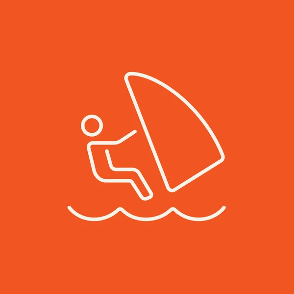 Icono de línea de windsurf . — Vector de stock