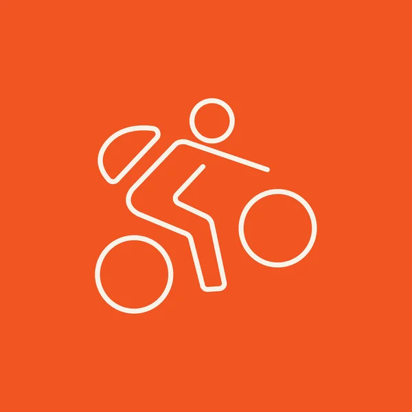 Man riding bike line icon. — Stock Vector