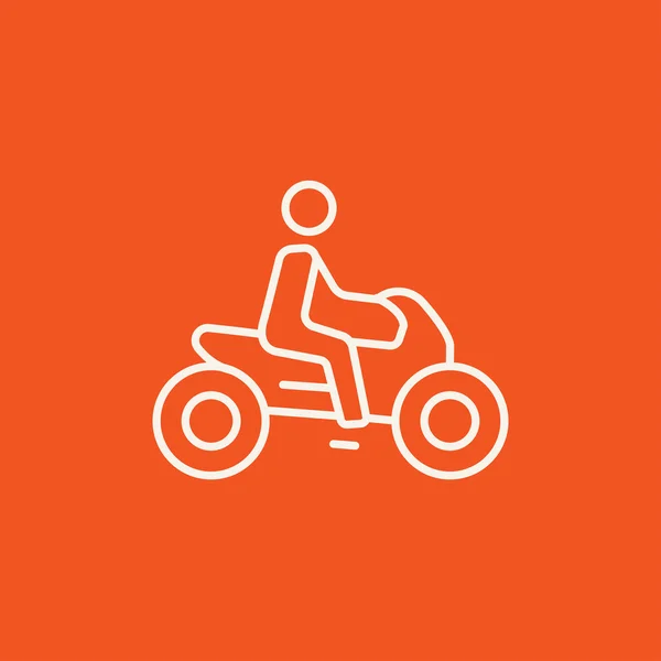 Homme équitation ligne de moto icône . — Image vectorielle