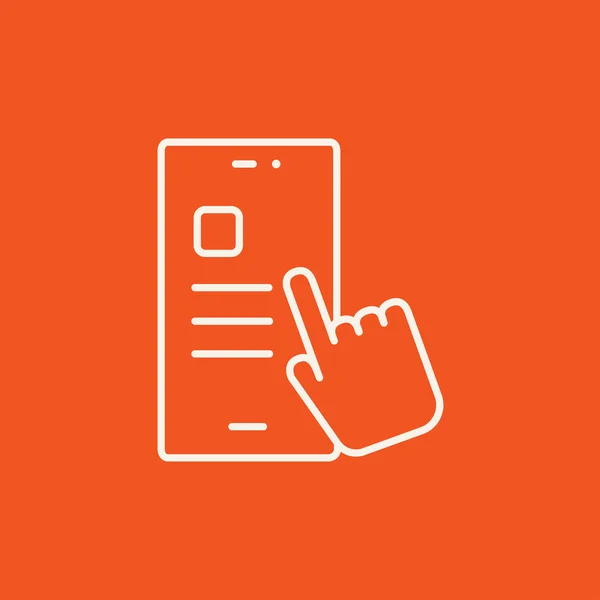 Toucher doigt icône de ligne smartphone . — Image vectorielle