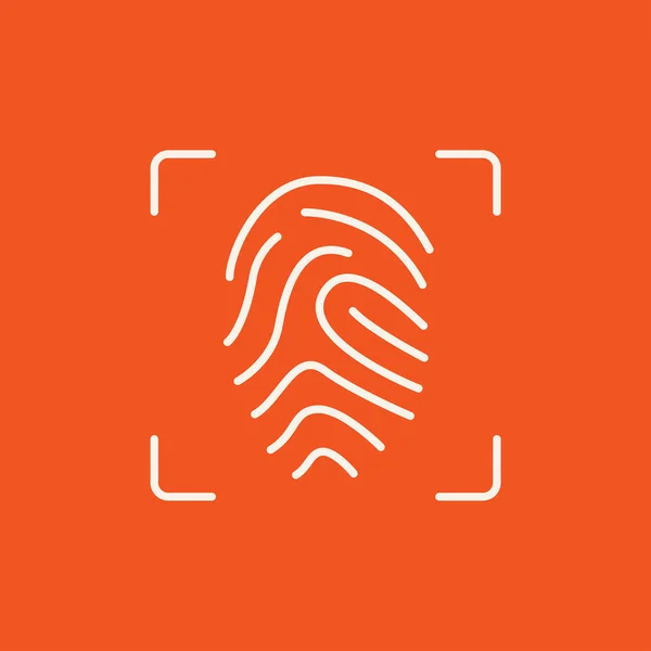 Icono de línea de escaneo de huellas digitales . — Vector de stock