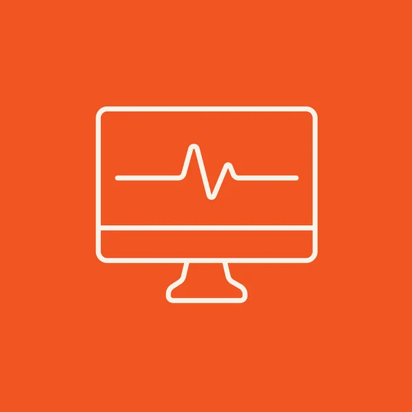 Heart beat monitor line icon. — Stock Vector