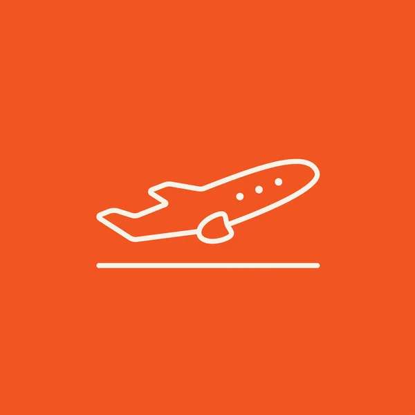 Avião descolando ícone de linha . — Vetor de Stock