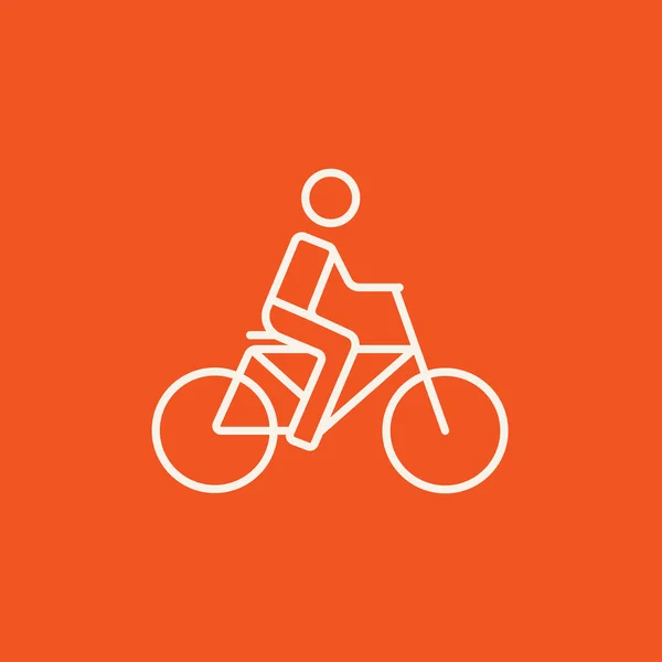 Man riding bike line icon. — Stock Vector