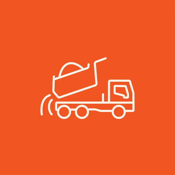 Dump truck lijn pictogram. — Stockvector