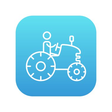 Adam sürüş traktör satırı simgesi.