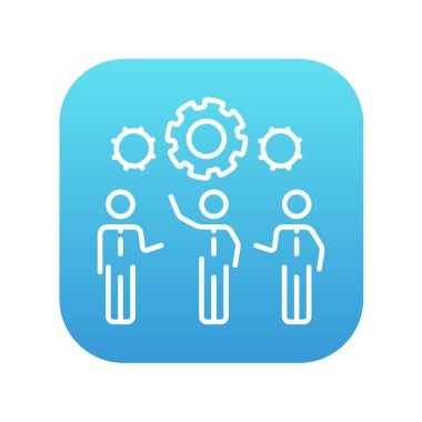 İşadamları vites satırı simgesi altında.