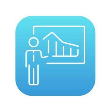 Businessman with infographic line icon.
