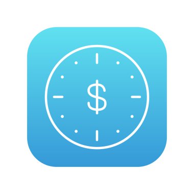 Duvar saati ile dolar sembol satırı simgesi.