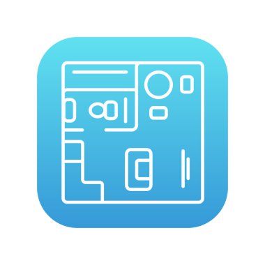 Evin iç mobilya çizgi simgesiyle.