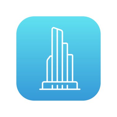 Skyscraper office building line icon.