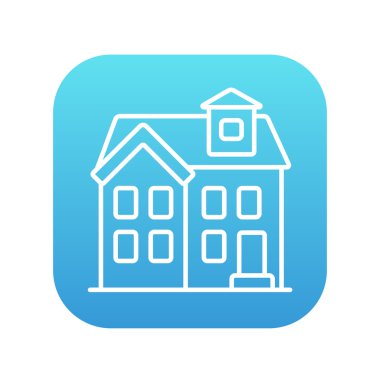 Two storey detached house line icon. clipart