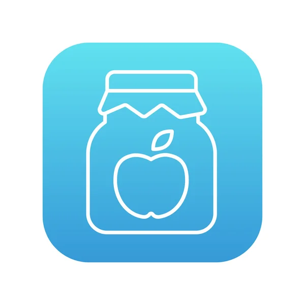 Ikona čáry sklenice džemu Apple. — Stockový vektor