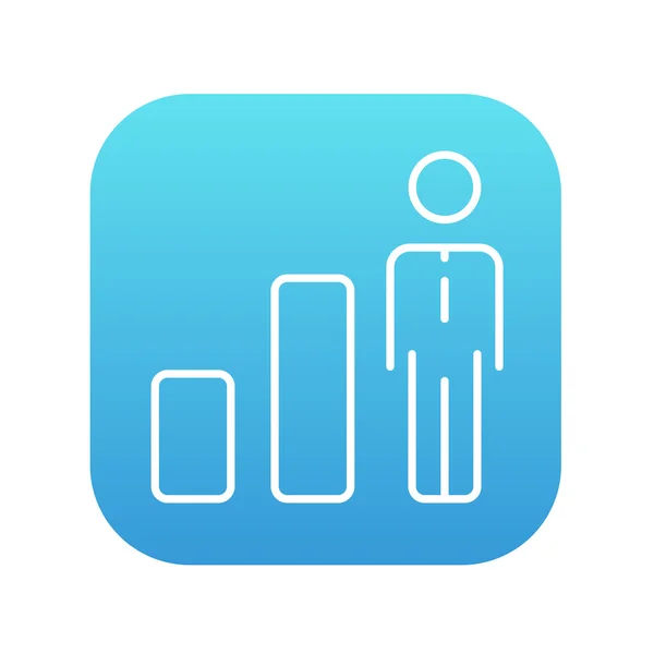 Businessman and graph line icon. — Stockvector