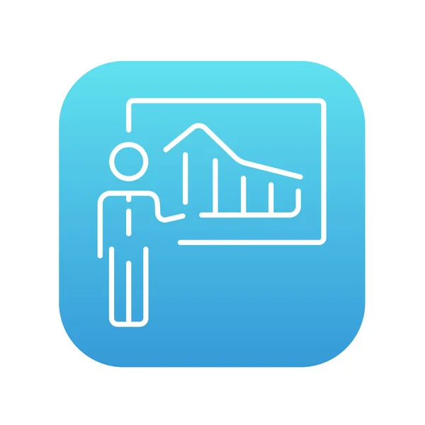 Businessman with infographic line icon. — Stock vektor