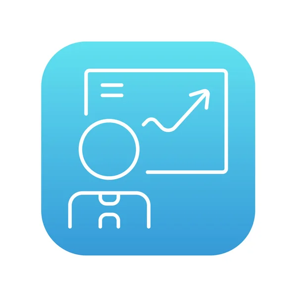 Businessman with infographic line icon. — Stock vektor