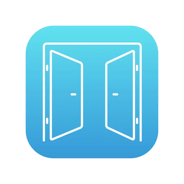 Open doors line icon. — Stock vektor