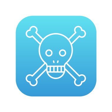 Kafatası ve çapraz kemikler simgesi satır.