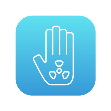 İyonizan radyasyon tabelada palm satırı simgesi.