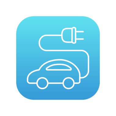Elektrikli otomobil çizgisi simgesi.
