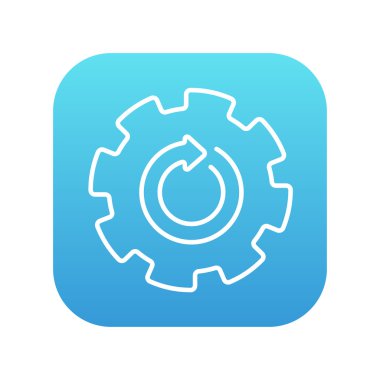 Dişli çark ile ok satırı simgesi.