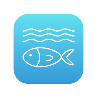 Su hattı simgenin altında balık.