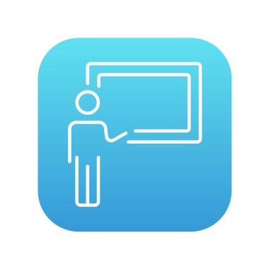 Blackboard çizgi simgesini işaret Profesör.