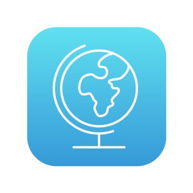 Dünya küre üzerinde stand satırı simgesi.