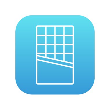 Açılan kalıp çikolata satırı simgesi.