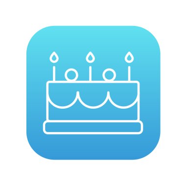 Doğum günü pastası mumlar satırı simgesi ile.