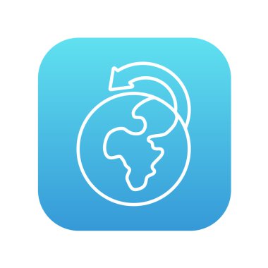 Dünya geniş kargo taşıma satırı simgesi.