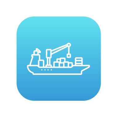 Kargo konteyner gemisi satırı simgesi.