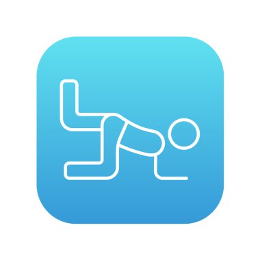 Man exercising buttocks line icon.