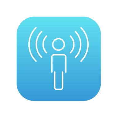 Ses satırı simgesi olan adam.