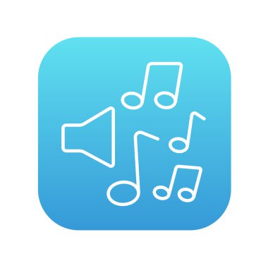 Hoparlörler müzik notlar çizgi simgesiyle.