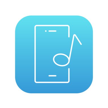 Müzik notu satırı simgesi ile telefon.