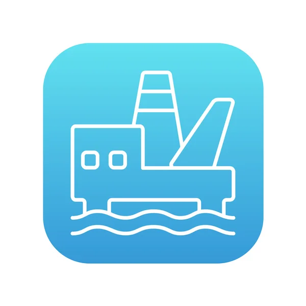 Offshore olie-platform lijn pictogram. — Stockvector
